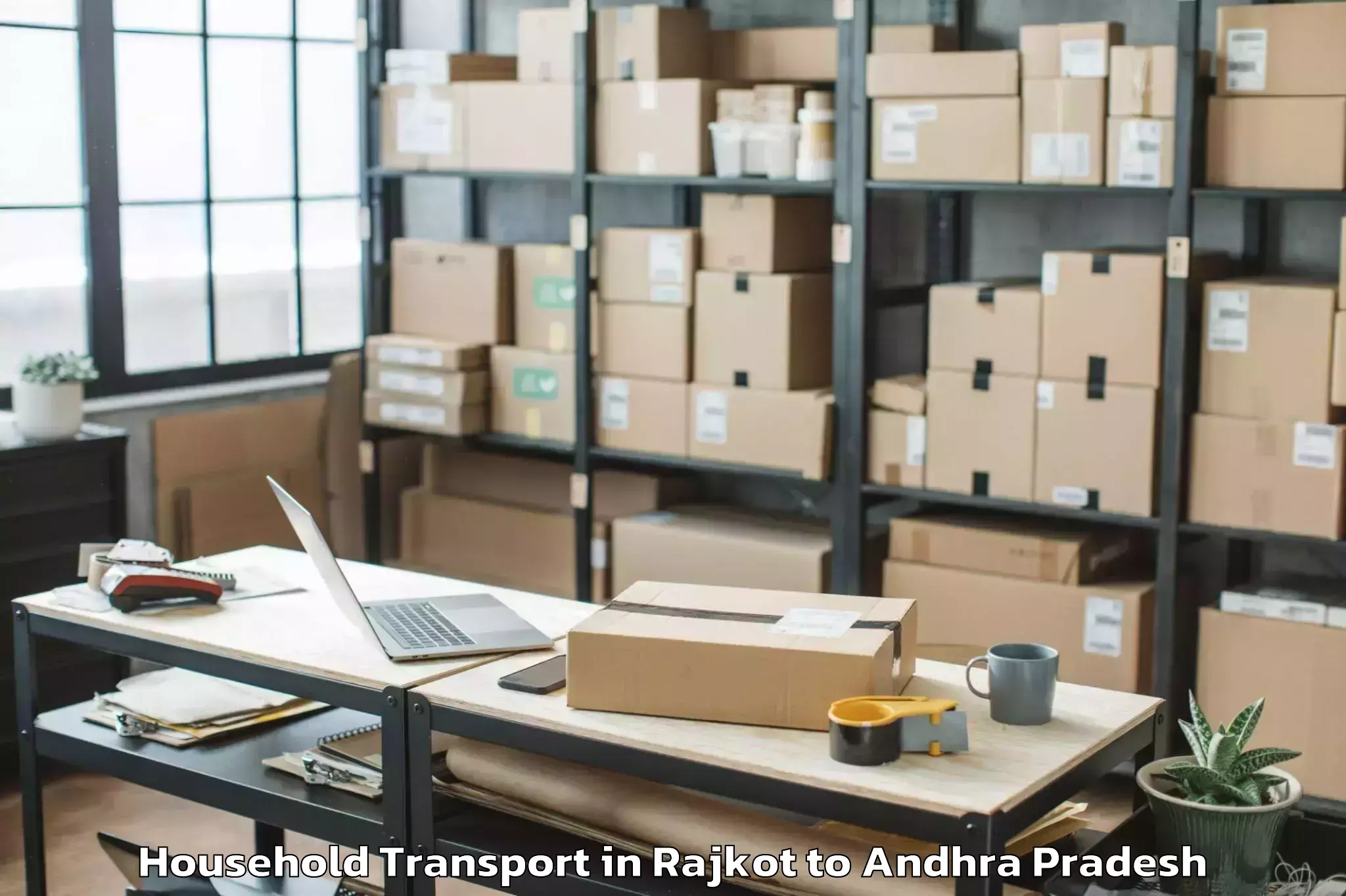 Professional Rajkot to Yelamanchili Household Transport